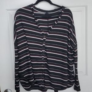 Striped Waffle Knit Long Sleeve